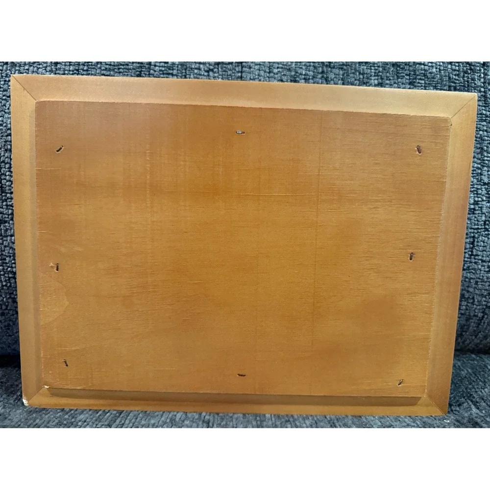 VTG Maple Wood Trinket Jewelry Box 3D Salmon Fishing Lid Clarence A Wells Signed